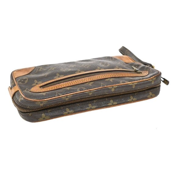 LOUIS VUITTON Marly Dragonne GM Clutch Hand Bag Monogram Brown - Picture 5 of 5